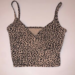 Cheetah cross crop top
